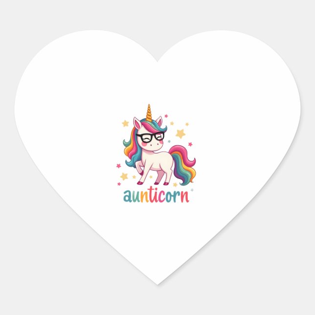 Aunticorn Aunty Dabbing Unicorn Auntie Aunt Christ Heart Sticker (Front)