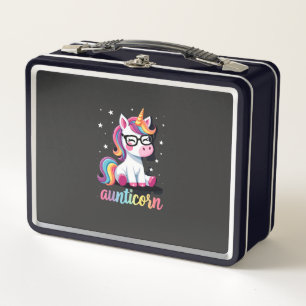 Aunticorn Aunty Dabbing Unicorn Auntie Aunt Christ Metal Lunch Box