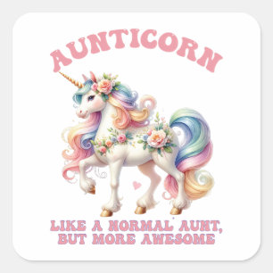Aunticorn Cool Auntie Square Sticker