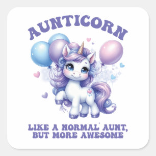 Aunticorn Cool Auntie Square Sticker