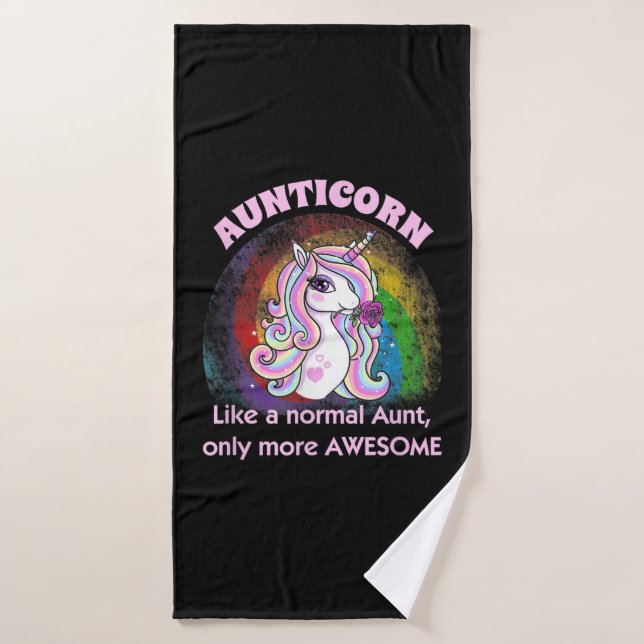 aunticorn  gift awesome aunt unicorn family bath towel (Bath Towel)