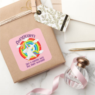Aunticorn Like A Normal Aunt But More Awesome Square Sticker