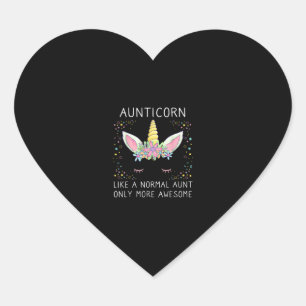 Aunticorn Like a Normal Aunt Only More Awesome Fun Heart Sticker