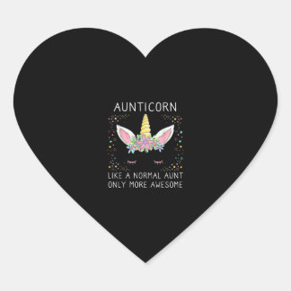 Aunticorn Like a Normal Aunt Only More Awesome Fun Heart Sticker