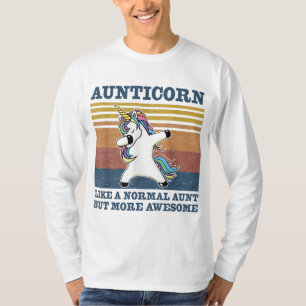 Aunticorn Like A Normal Aunt Vintage Unicorn Funny T-Shirt