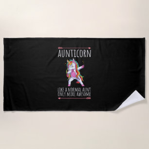 Aunticorn Like An Aunt Only Awesome Aunt Unicorn D Beach Towel
