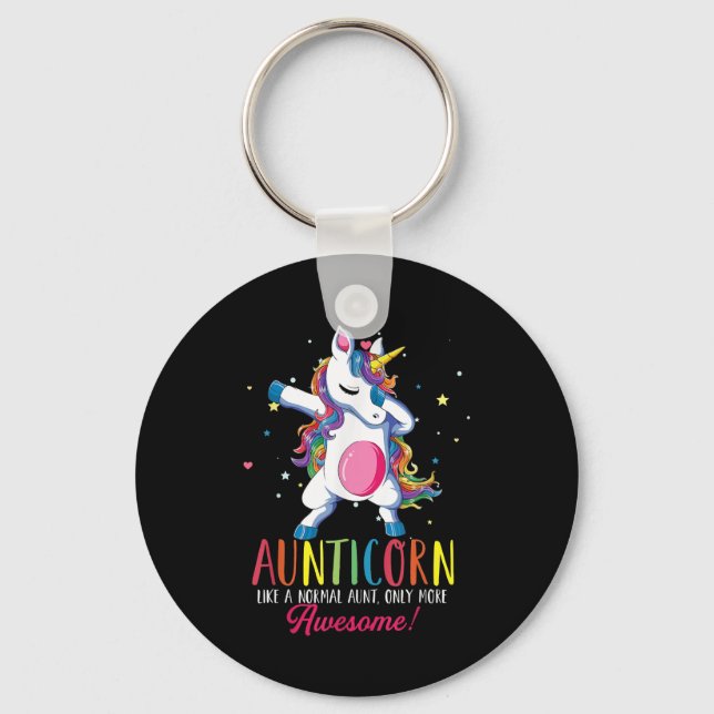 Aunticorn Like An Aunt Only Awesome Key Ring (Front)