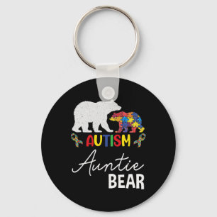Auntie Bear Autism Awareness Aunt Women Gift  Key Ring