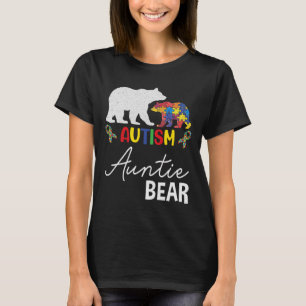 Auntie Bear Autism Awareness Aunt Women Gift T-Shirt
