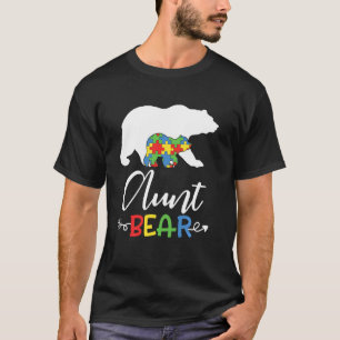 Auntie Bear Autism Awareness Aunt Women T-Shirt