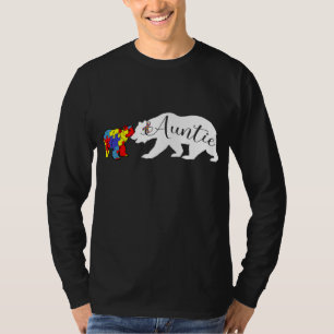 Auntie Bear Autism Awareness Month Aunt Women Niec T-Shirt