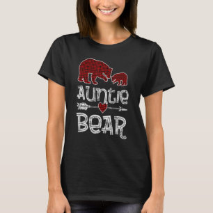 Auntie Bear Buffalo Red Plaid arrow Christmas Paja T-Shirt