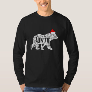 Auntie Bear Matching Family Buffalo Christmas Paja T-Shirt