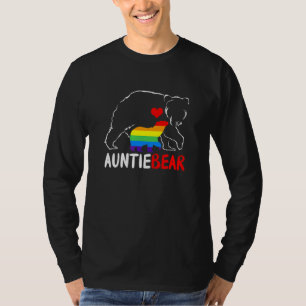 Auntie Bear Proud Aunt Rainbow Flag Lgbt Pride Mot T-Shirt