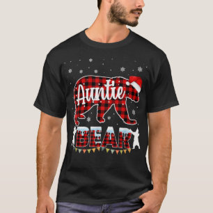 Auntie Bear Red Buffalo Plaid Auntie Bear Pajama T-Shirt