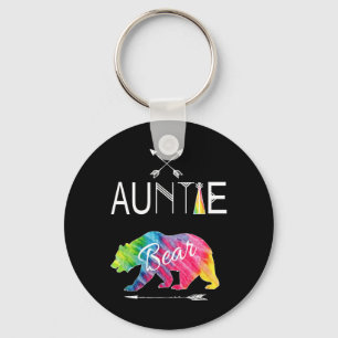 Auntie Bear Tie Dye Matching Family Vacation And C Key Ring
