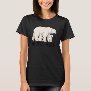 Auntie Bear with Two Cubs Siblings Polar Bear Fami T-Shirt