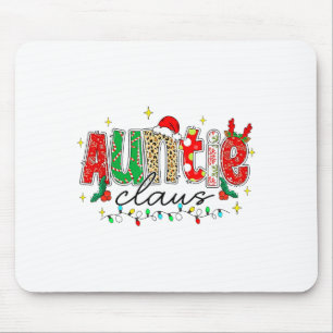 Auntie Claus Aunt Christmas Lights Pajama Family M Mouse Pad