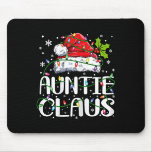 Auntie Claus Christmas Lights Pajama Family Matchi Mouse Pad