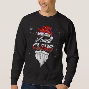 Auntie Claus Hat Lights Christmas Pajama Family Ma Sweatshirt