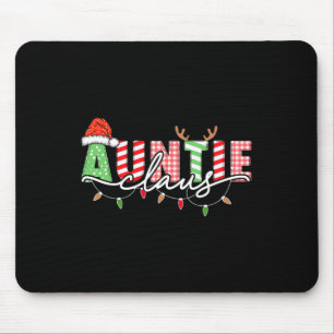 Auntie Claus Xmas Christmas Lights Pajama Family M Mouse Pad