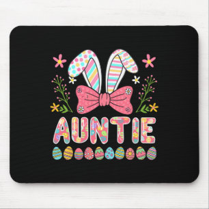 Auntie Colorful Easter Eggs Bunny Bow Tie Family L Mouse Pad