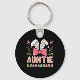 Auntie Colourful Easter Eggs Bunny Bow Tie Family  Key Ring
