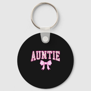 Auntie Coquette Bow Pink Aesthetic Mothers Day Aun Key Ring