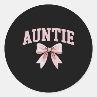 Auntie Coquette Bow Pink Mothers Day Aunt Classic Round Sticker