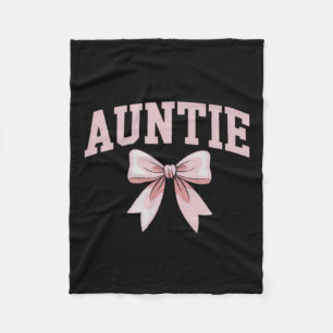 Auntie Coquette Bow Pink Mothers Day Aunt Fleece Blanket