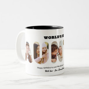 Auntie Custom Word Photo Collage World's Best Aunt Two-Tone Coffee Mug