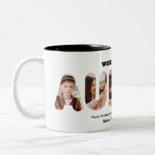Auntie Custom Word Photo Collage World's Best Aunt Two-Tone Coffee Mug