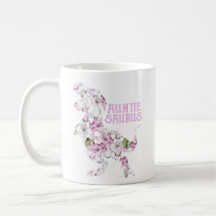 Auntie Dinosaur Floral Flower Birthday Gifts   Coffee Mug