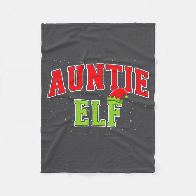 Auntie Elf Christmas Family Matching Group Xmas Si Fleece Blanket (Front)