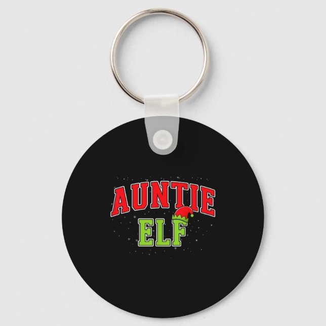 Auntie Elf Christmas Family Matching Group Xmas Si Key Ring (Front)