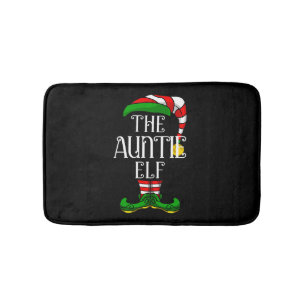 Auntie Elf Family Matching Christmas Group Bath Mat