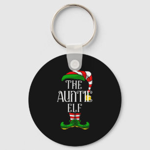 Auntie Elf Family Matching Christmas Group Key Ring