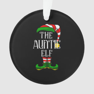 Auntie Elf Family Matching Christmas Group Ornament