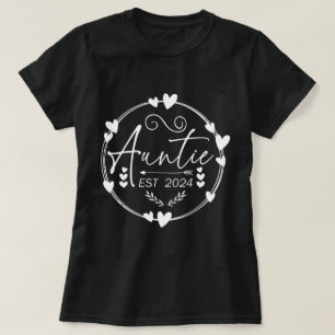 Auntie Est 2024 Baby Announcement Cool Aunt Humour T-Shirt