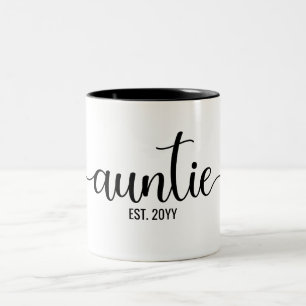 Auntie est Aunt established Aunt to be gifts Two-Tone Coffee Mug