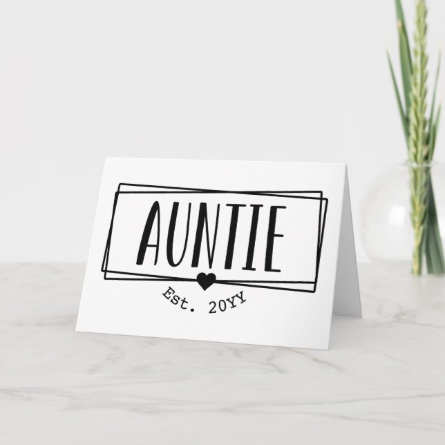 Auntie Est. Custom Aunt established New Aunt Gifts Card (Front)