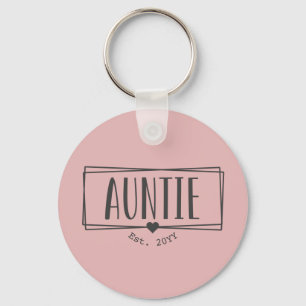 Auntie Est. Custom Aunt established New Aunt Gifts Key Ring