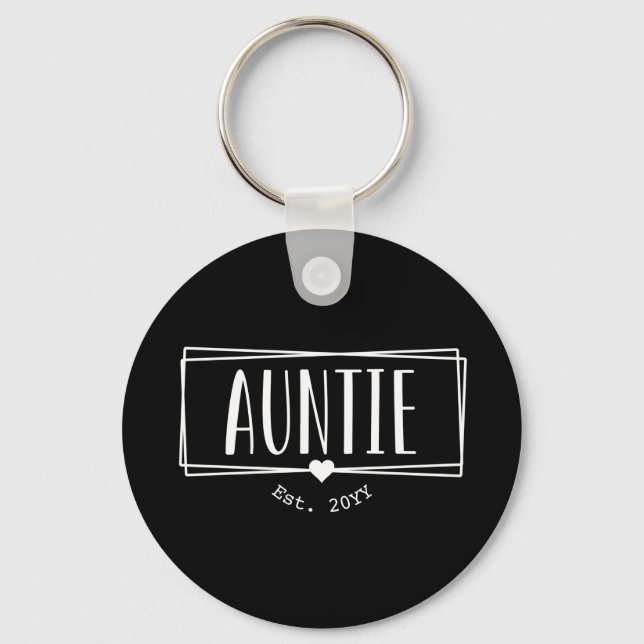 Auntie Est. Custom Aunt established New Aunt Gifts Key Ring (Front)