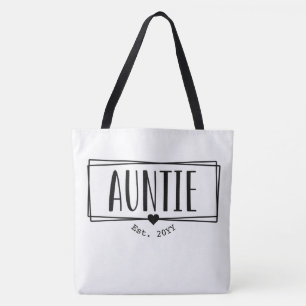 Auntie Est. Custom Aunt established New Aunt Gifts Tote Bag
