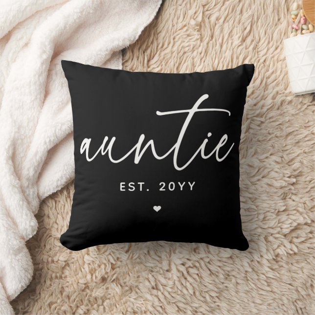 Auntie Established Elegant Typography New Aunt Cushion (Blanket)
