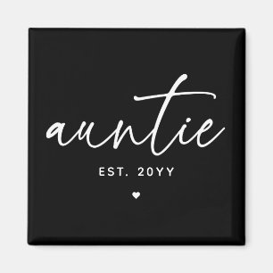 Auntie Established Elegant Typography New Aunt Magnet