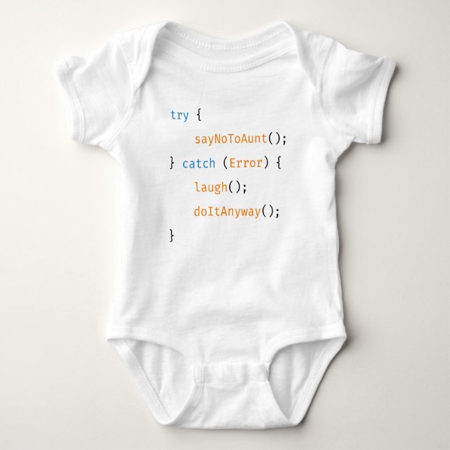 Auntie Funny Developer Baby Code Saying Baby Bodysuit (Front)