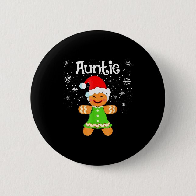 Auntie Gingerbread Family Matching Christmas Women 6 Cm Round Badge (Front)