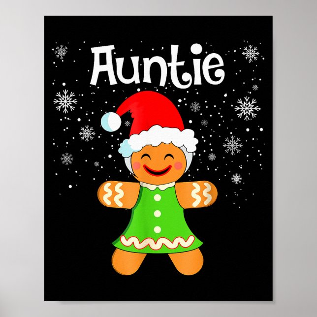 Auntie Gingerbread Family Matching Christmas Women Poster (Front)