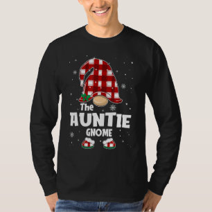 Auntie Gnome Buffalo Plaid Matching Family Christm T-Shirt